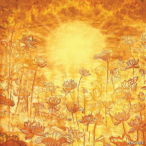 Tranh in trúc chỉ phòng thờ  hoa sen MTC-004